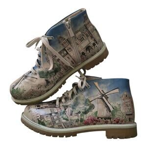 Dogo Vegan Leather Zipper Ankle Boots Little by Little One Travels Far SZ 41